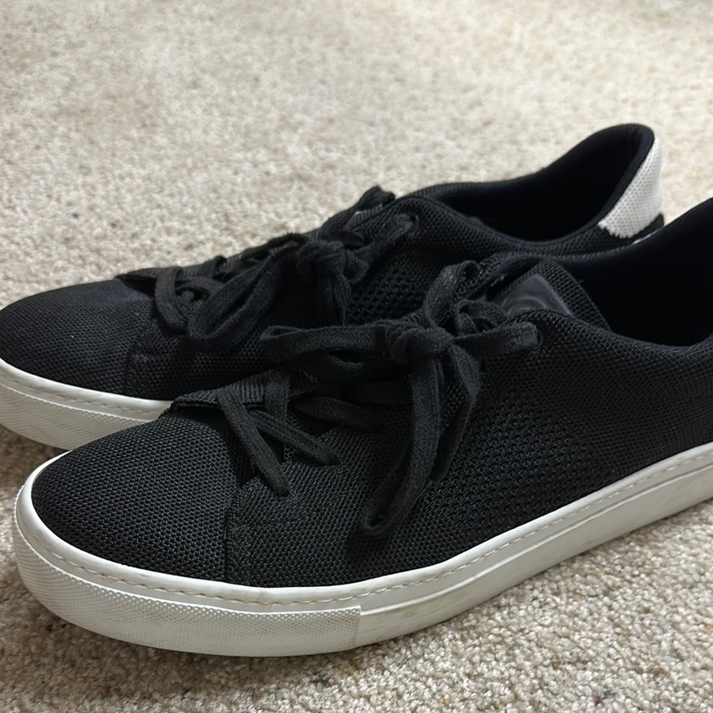 Black Knit Sneakers with White Soles